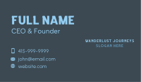 Blue Business Wordmark Business Card Image Preview