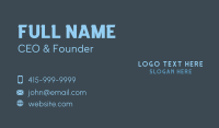 Blue Business Wordmark Business Card Preview