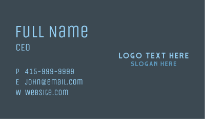 Blue Business Wordmark Business Card Image Preview