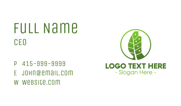 Eco Green Real Estate Business Card Design Image Preview