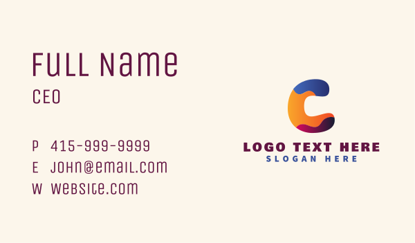 Cute Letter C  Business Card Design Image Preview