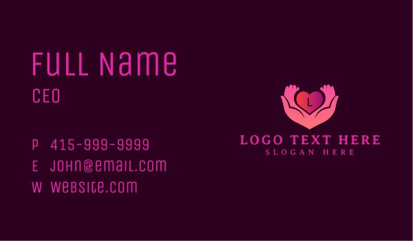 Love Heart Hand  Business Card Design Image Preview