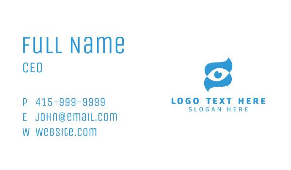 Blue Stylized Eye Business Card Design Image Preview