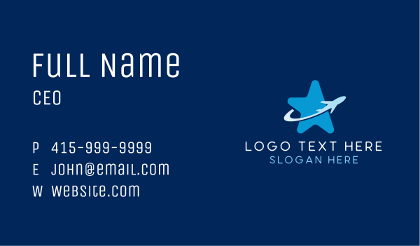 Airplane Travel Star Business Card Design Image Preview