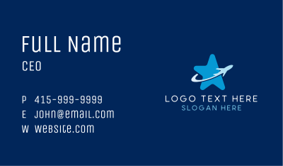 Airplane Travel Star Business Card Image Preview