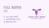 Gradient Purple Letter T Business Card Image Preview