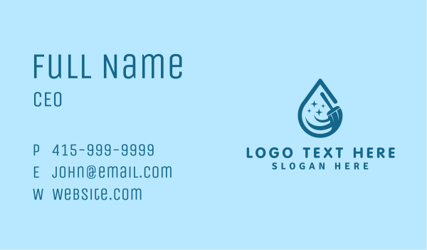 Droplet Mop Housekeeping Business Card Design Image Preview