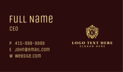 Decorative Royal Shield  Business Card Image Preview