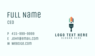 House Paint Brush Business Card Image Preview