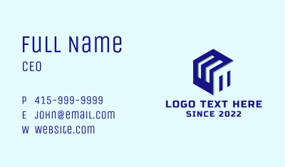 Blue Construction Building  Business Card Image Preview