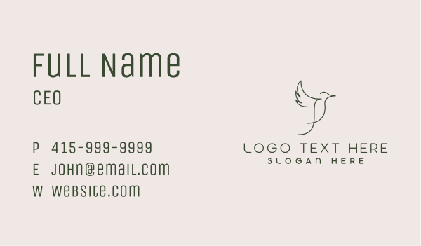 Minimalist Avian Bird Business Card Design Image Preview