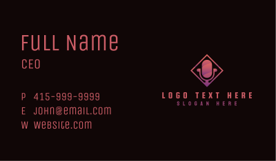 Gradient Microphone Podcast Business Card Image Preview