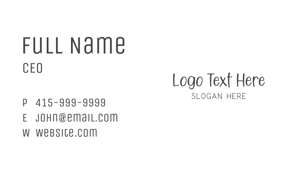 Fancy Handwritten Wordmark Business Card Design Image Preview