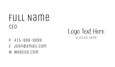 Fancy Handwritten Wordmark Business Card Image Preview