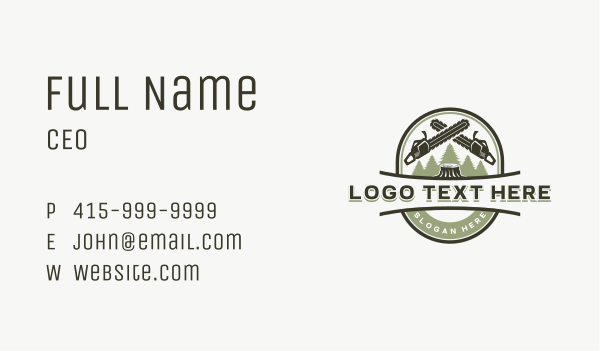 Chainsaw Logging Wood Business Card Design Image Preview