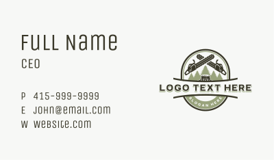 Chainsaw Logging Wood Business Card Image Preview