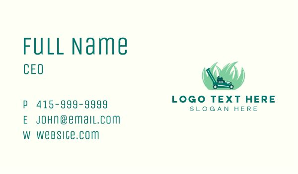 Lawn Mower Grass Landscaping Business Card Design Image Preview