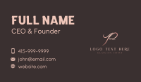 Signature Script Letter P Business Card Image Preview