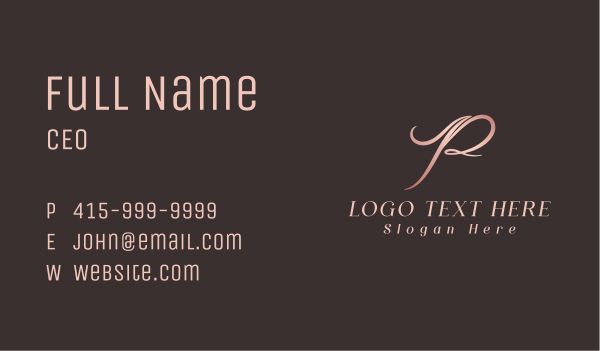 Signature Script Letter P Business Card Design Image Preview