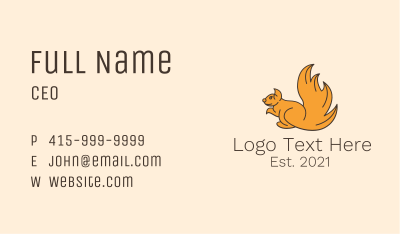 Bushy Tail Squirrel Business Card Image Preview
