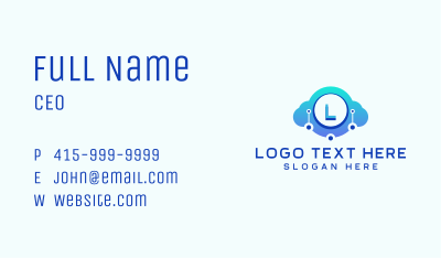 Cyber Cloud Technology Business Card Image Preview