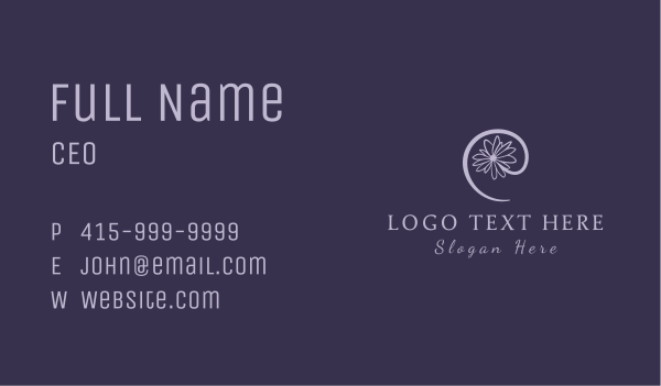 Violet Flower Letter E Business Card Design Image Preview