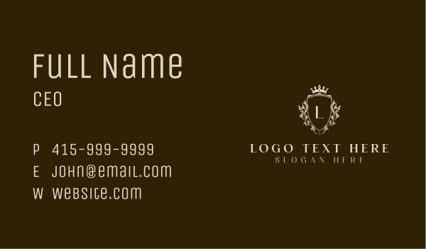 Royal Shield Crown Business Card Design Image Preview