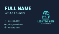 Neon Retro Gaming Number 6 Business Card Design