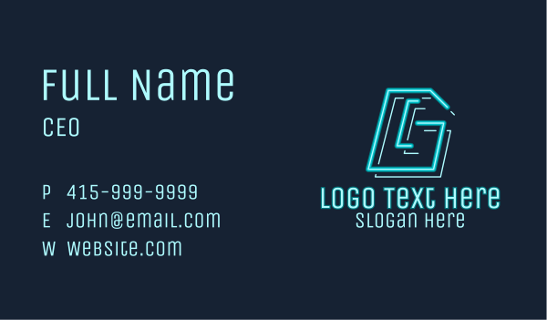 Neon Retro Gaming Number 6 Business Card Design Image Preview