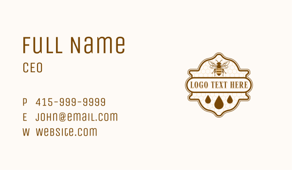 Bee Honey Droplet Business Card Design Image Preview