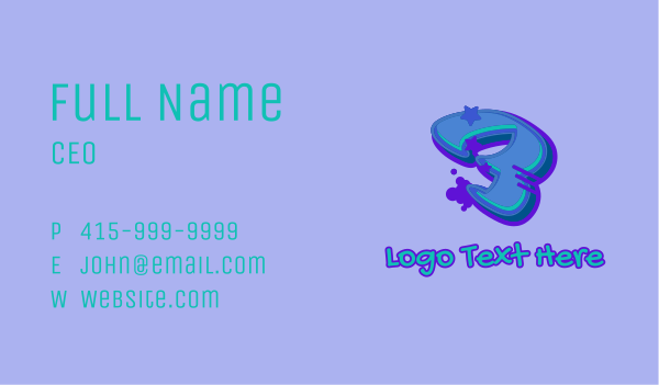 Graffiti Star Number 3 Business Card Design Image Preview