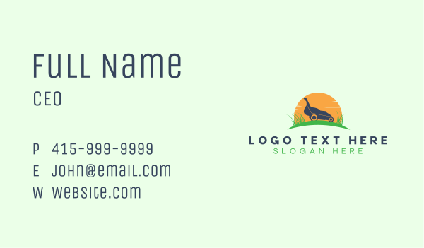 Landscaping Grass Lawn Mower Business Card Design Image Preview