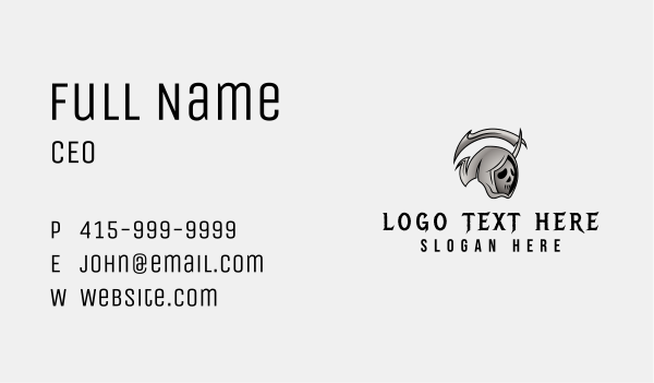 Grim Reaper Skull Mascot Business Card Design Image Preview