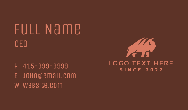 Bison Ranch Animal Business Card Design Image Preview