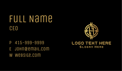Gold Crypto Letter H Business Card Image Preview