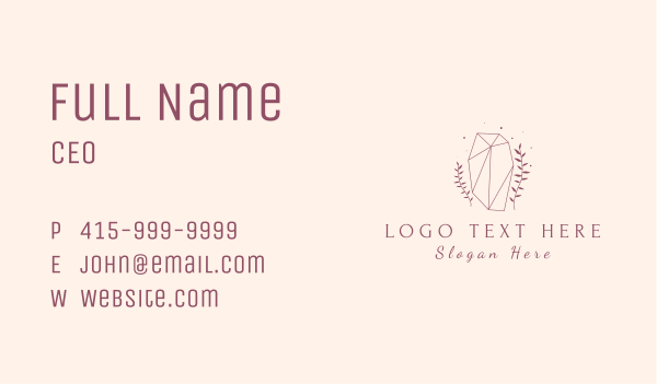 Leaf Crystal Boutique Business Card Design Image Preview