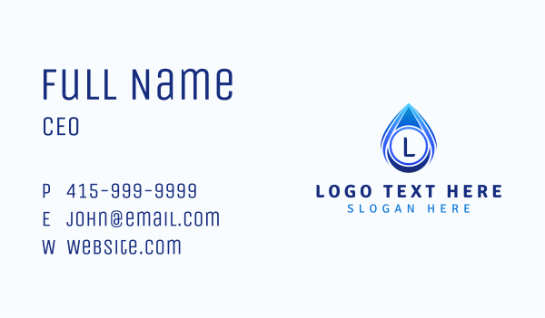 Liquid Droplet Lettermark Business Card Design Image Preview