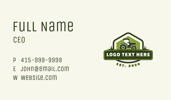 Tractor Vehicle Farming Business Card Design Image Preview