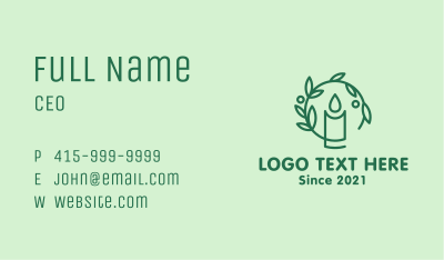 Green Natural Candle Business Card