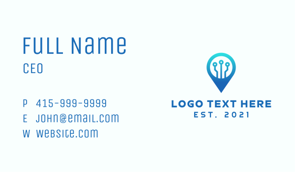 Tech Location Pin Business Card Design Image Preview
