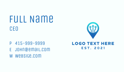 Tech Location Pin Business Card Image Preview