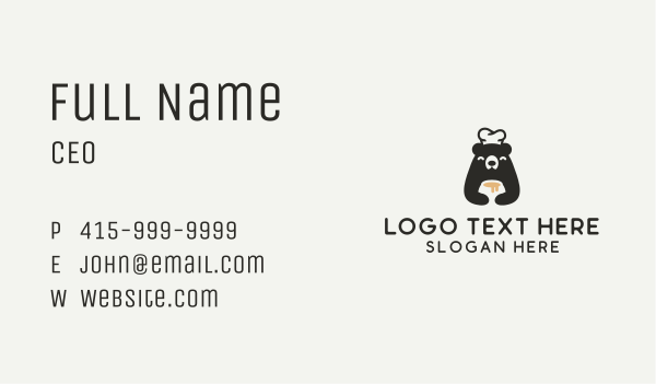 Bear Chef Honey Business Card Design Image Preview