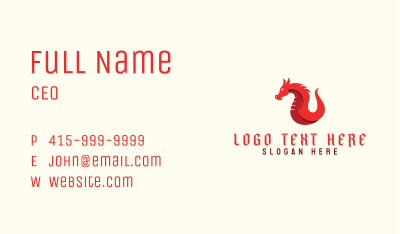 Gaming Dragon Creature Business Card Image Preview