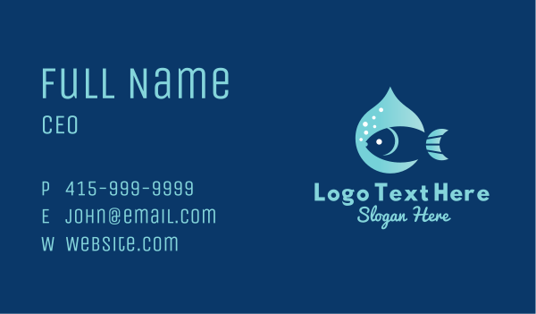 Fish Water Drop Business Card Design Image Preview