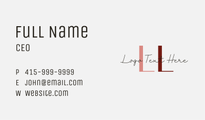Elegant Feminine Brand Letter  Business Card Image Preview
