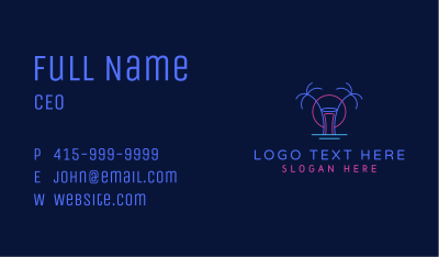 Neon Summer Nightlife Business Card Image Preview