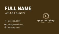 Gold Floral Wreath Lettermark Business Card Image Preview
