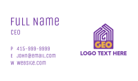 Violet Geo Pattern House Business Card Image Preview