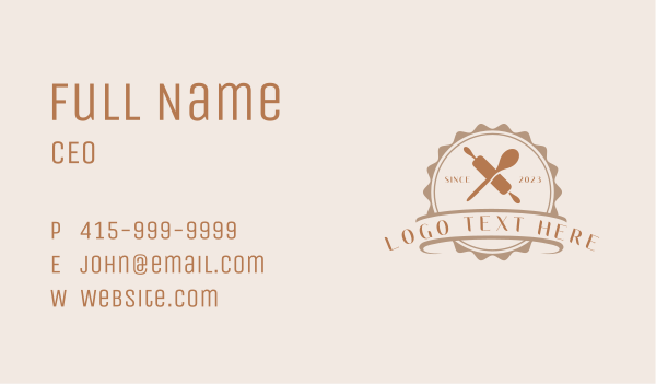 Bread Baking Rolling Pin Business Card Design Image Preview