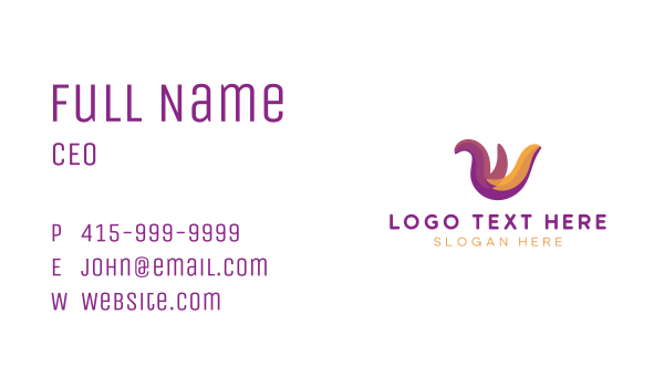 Colorful Letter W Business Business Card Design Image Preview